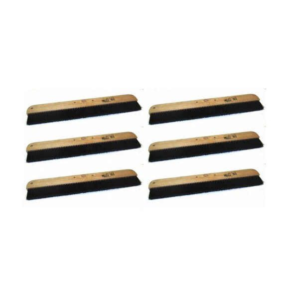 Co. CC166-01 36 in. Black Plastic Concrete Finish Broom, Wood Block, 6PK